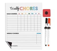 Inkdotpot Magnetic Whiteboard Weekly Chores Chore Chart for Refrigerator - Dry Erase Behavior Chart for Kids Responsibility Chart with 2 Fine Tip Marker & Eraser