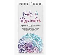 Inkdotpot Mandala Rustic Perpetual Calendar Birthday Wall Hanging Anniversary Special Event Reminder Calendar Book Journal Stationary Wall Hanging Birthday Gift Card Planner Organizer