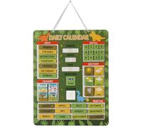 Inkdotpot My First Calendar Board For Kids, Preschool Wall Hanging Month/Date/Day/Weather/Season (42 Pieces); Classroom Learning Calendar Board, 14.5 x 11.5 inches-Olive Green