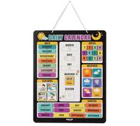 Inkdotpot My First Calendar Board For Kids, Preschool Wall Hanging Month/Date/Day/Weather/Season (42 Pieces); Classroom Learning Calendar Board, 14.5 x 11.5 inches-Multicolor