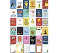 Inkdotpot Pack of 36 Lunch Box Notes For Kids/Teens, Daily Inspirational Lines Happy Thoughts For Children, Students, Positive Affirmations Encouragement, Fun Lunch Notes (Summer Theme)