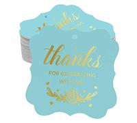 Inkdotpot Pack Of 50 Thanks For Celebrating With Me Birthday Paper Tags DIY Craft Bracket Shape Real Gold Foil Hang Tags