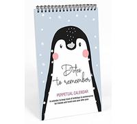 Inkdotpot Penguin Perpetual Calendar, Important Dates to Remember- 6x9 Monthly and Daily Wall Hanging Journal for Special Days- Birthdays- Anniversaries Book Birthday Gift Planner Organizer