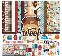 Inkdotpot Pet Dog Theme Collection Double,Sided Scrapbook Paper Kit Cardstock 12"x12" Card Making Paper Pack of with Sticker Sheet - 16 Pages - Multicolor
