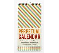 Inkdotpot Stripe & Chevron Rustic Perpetual Calendar Birthday Wall Hanging Anniversary Special Event Reminder Calendar Book Journal Stationary Wall Hanging Birthday Gift Card Planner Organizer
