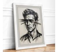 Inked Contemplation Modern Framed Wall Art Print A1 (84.1×59.4cm) White,