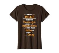 Inked Creation Millie Big Cup of Awesome Sassy Classy Crazy T-Shirt, Women, Brown, Small