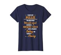 Inked Creation Millie Big Cup of Awesome Sassy Classy Crazy T-Shirt, Women, Navy Blue, Large