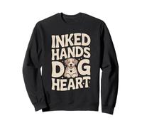 Inked Hands Dog Heart Tattoo Dog Lover Sweatshirt