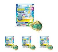 INKEE Crackling Salts - Fun Colour-Changing Bath Salt for Kids, Crackling Sound Effect Bath additive with Popcorn Aroma & Almond Oil - Pink, Green & Blue, 15 g Sachet (Pack of 4)