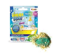 INKEE Crackling Salts - Fun Colour-Changing Bath Salt for Kids, Crackling Sound Effect Bath additive with Popcorn Aroma & Almond Oil - Pink, Green & Blue, 15 g Sachet