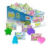 INKEE Bath Fizzer Mix - 40 Kids Bath Bombs with Almond Oil, 20g Each in 4 Colours, Scents and Shapes - Fun Bath Toys and Bath Bomb Set for Children Ages 3+