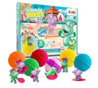 INKEE Fun Beach Gift Box with 6 Kids Bath Bombs - Bubble Bath Fizzies for Children Age 3 Plus - Includes 6 Collectible Hippo Bath Toys - Surprise Toy Bath Set for Girls and Boys