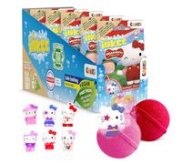 INKEE Hello Kitty Kids Bath Bomb Gift Set - 5 Bath Bombs with Surprise Toy Figures - Fun Bubble Bath Fizzies with Jojoba Oil and Watermelon Scent - Suitable for Children 3+