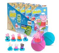 INKEE Surprise Bath Bomb Peppa Pig - 5X Bath Bombs for Kids with Hidden Toy, Colour Changing Bubble Bath with PeppaPig Collectible Stamp Figurines, Strawberry Scent, Pink & Blue