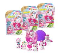 INKEE Surprise Bath Bombs Unicorn Set of 3 - Fun Bath Toys with Hidden Unicorn Figures - Colourful Bath Bombs for Kids Age 3+ - Creative Gift Idea for Girls and Boys