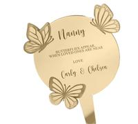Inketch Butterfly Personalised Grave Ornament | Grave Plaques Personalised - Ornament for Grave | Graveside Ornaments | Personalised Grave Plaques | Personalised Memorial Gifts | Grave Marker