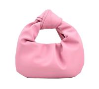 Inkfew Women's Wrinkled PU Leather Cloud Shape Knotted Handbag Y2K Dumpling Hobo Clutch Purse for Party Shopping Prom Wedding, Pink