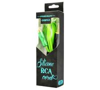 INKgrafiX® AVA SNAKE KING Luxury RCA CLIPCORD Tattoo Cable - Green - Gold-Plated Plug - DE - Studio Quality - Flat Cable
