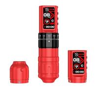 INKgrafiX® INKONE U1 Red Wireless Tattoo Pen 2x Battery Machine Adjustable Next Gen