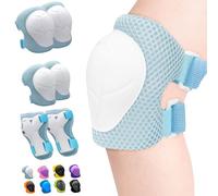 Inkidio Knee Pads for Kids Unicorn Protective Gear Set Knee Pads and Elbow Pads Set with Wrist Guard for Girls Boys Roller Skates Inline Skatings Scooter Cycling Bike Skateboard (Small, Sky-Blue)