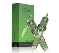INKin REVO Tattoo Cartridges Magnum Curved 17RM, Tattoo Needles #10 Bugpin 0.3mm Round Mag Disposable, 20Pcs with Professional Membrane (R1017M1C)