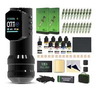 INKin Tattoo Gun Kit, Eva Wireless Machine Pen with 4.0mm Stroke Length and 1500mAh Power Supply, Complete Tattoo Machine Set with Mixed Revo Cartridges Needles and 9Pcs Tattoo Ink for Artist