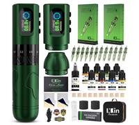 INKin Tattoo Gun Kit, Wireless Tattoo Machine Kit with 6 Adjustable Stroke 2.0-4.2mm, Rotary Cartridges Pen with 2 Replaceable 1600mAh Batteries Power OLED Display for Tattoo Artist- INKflexo