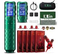 INKin Tattoo Machine Complete Kit, Wireless Tattoo Machine with 6 Strokes 0.3-0.5cm and 2 1600mAh Batteries Offers 5-7 Hours, Complete Tattoo Kit with 50pcs Tattoo Needles for Artist