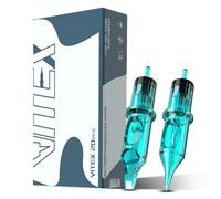 INKin Tattoo Needles 20Pcs #10 Bugpin 0.30mm Round Magnum 13RM Tattoo Cartridge Needles, Vitex Upgraded Design Durable Cartridges and Good Ink Dispersal Needle for Artist (1013M1C)