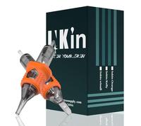 INKin Tattoo Needles Cartridge Assorted, 40Pcs #10 Bugpin 0.3MM Round Liner Tattoo Cartridges Needles Mixed (3RL 5RL 7RL 9RL 11RL) Finger Ledge Safety Cartridge Needles for Tattooing Supply