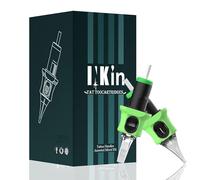 INKin Tattoo Needles Cartridge Assorted, 40Pcs #10 Bugpin 0.3MM Round Liner Tattoo Cartridges Needles Mixed (3RL 5RL 7RL 9RL 11RL) Finger Ledge Safety Cartridge Needles for Tattooing Supply - Kelly