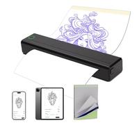 INKin Tattoo Stencil Printer, Tattoo Printer Bluetooth Compatible with Smartphone & Tablet, Wireless Portable Thermal Tattoo Machine H1 for Artists & Beginners Black