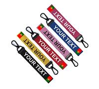 inking house Personalised Portuguese Flag Key Chain Keyring Luggage Tag Zipper Pull Bag Ring Key Ring Portugal (BLACK)