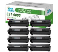 Inkjello 331-9805 Toner Cartridge Replacement For DELL2360 Compatible with Dell B2360d B2360dn B3460dn B3465dnf Printers Black (8-Pack)