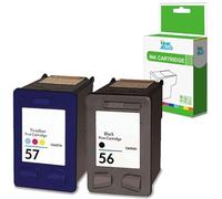 Inkjello 56XL 57XL Compatible Ink Cartridge For HP HP Deskjet 450cbi 450ci 450wbt 5145 5150 5150c 5150v 5150w 5151 5160 5168 5500 5550 5550v 5550w 5551 5552 5600 5650 (Black/Tri-Color, 2-Pack)
