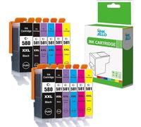 Inkjello CLI-581XXL PGI-580XXL Ink Cartridge Compatible For TS6150 TS6250 TS6350 TS6350a TS6351 TS6351A TS705 TS705a TS8150 TS8250 TS8251 TS8350 TS8350a TS8351 TS9550 TS9550a (12 Pack)
