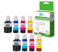 Inkjello Compatible Ink Cartridge GI-50 Replacement for Canon Pixma G5050 G6050 G7050 Printers B C M Y (8-Pack)