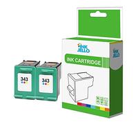 InkJello Compatible Ink Cartridge Replacement for HP Officejet 100 Mobile 150 Mobile 6300 All-in-One 6310 6310xi 6313 6315 6318 7130xi H470 H470b H470wbt -343 (Colour 2-Pack)