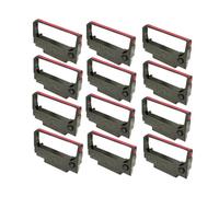 Inkjello Compatible Ink Ribbon Replacement For Epson ERC 30 34 38 Ink Ribbon Compatible for TM-U200 TM-U300 TM-U375 TM-U200A TM-U200B TM-U200D TM-U210B TM-U210D TM-U220 TM-U220A Black Red (12-Pack)