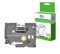 InkJello Compatible Label Tape Cassette Replacement for Brother PT1000 1005BTS 1010 1090 1230PC 1260VP 1280DT 1290VP 1830VP 18R 2030VP 2420PC 2430PC Tze335 1/2" (12mm) (White on Black, 1-Pack)
