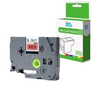 InkJello Compatible Label Tape Cassette Replacement for Brother PT1000 1005BTS 1010 1090 1230PC 1260VP 1280 1280DT 1290VP 1830VP 18R 2030VP 2420PC 2430PC Tze421 3/8" (9mm) (Black on Red, 1-Pack)