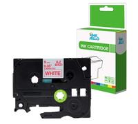InkJello Compatible Label Tape Cassette Replacement for Brother PT1000 1010 1280 1280DT 1290VP 1830VP 2030VP 2420PC 2460 2470 2480 2500PC 2700VP RL700S Tze222 3/8" (9mm) (Red on White, 1-Pack)