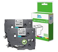 InkJello Compatible Label Tape Cassette Replacement For Brother PT2420PC PT2430PC PT2450DX PT2460 PT2470 PT2480 PT2700VP PT2730VP PT3600 PT550 PT7500 Tze251 1" (24mm) (Black on White, 2-Pack)