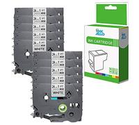 InkJello Compatible Label Tape Cassette Replacement For Brother PT2420PC PT2430PC PT2450DX PT2460 PT2480 PT2700VP PT2730VP PT3600 PT550 PT7500 PT7600VP Tze251 1" (24mm) (Black on White, 10-Pack)