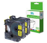 InkJello Compatible Label Tape Replacement For Dymo LabelManager 100 120P 150 160 200 210D 220P 260P 280 300 350 350D 360D 400 420P 450 45018 1/2" (12mm) (Black on Yellow 2-Pack)