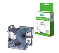 InkJello Compatible Label Tape Replacement For Dymo LabelManager 100 120P 150 160 200 210D 220P 260P 280 300 350 350D 360D 400 420P 450 450D 45010 1/2" (12mm) (Black on Clear 1-Pack)