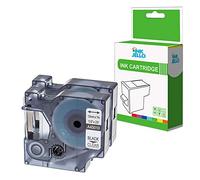 InkJello Compatible Label Tape Replacement For Dymo LabelManager 100 120P 150 160 200 210D 220P 260P 280 300 350 350D 360D 400 420P 450 450D 45010 1/2" (12mm) (Black on Clear 2-Pack)