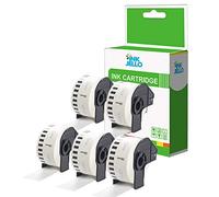 InkJello Compatible Label Tape Roll Replacement For Brother Brother QL1100, QL1110NWB QL500 QL500A QL500BS QL500BW QL800 QL810W QL820NWB DK22225 (38mm x 30.48m) Black on white (5-Pack)