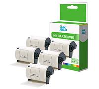 InkJello Compatible Label Tape Roll Replacement For Brother QL1050 QL1050N QL1060N QL1110NWB QL500 QL500A QL500BS QL500BW DK11241 (102mm x 152mm) Black on White paper (5-Pack)